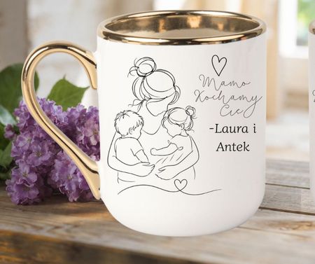 Kubek dla Mamy- Mamo Kocham Cię- od córki i syna- z podpisem