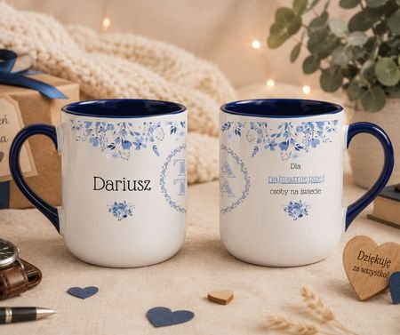 Kubek dla Taty- Niebieskie Kwiaty 