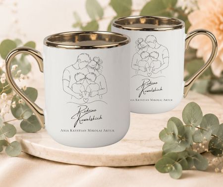 Personalizowany kubek dla rodziny – Mama, Tata i Dwóch Synów