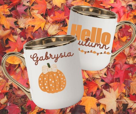 Kubek „Hello Autumn” z Twoim imieniem- Kolekcja jesienna 